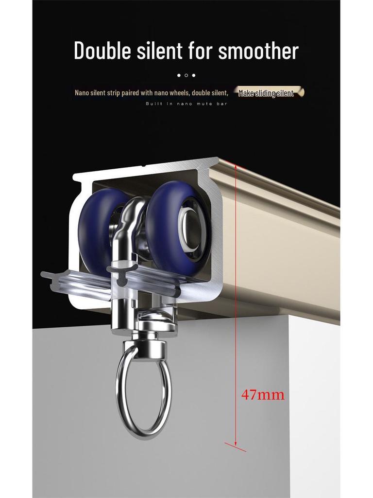 Jianmei 2.6mm Thick Silent Curtain Track with Bendable Heavy Duty Aluminum Alloy Rail and Guide Bearing Wheel.