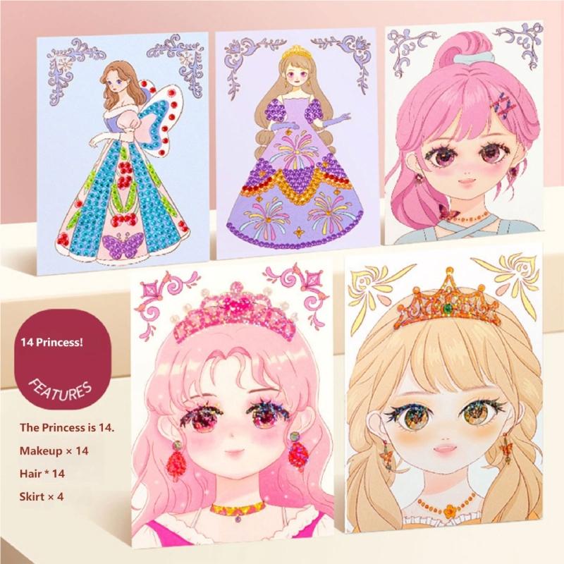 Magical Princess Makeup Sticker Set Cosmetic Toy For Kids Educational Drawing And Coloring Craft Activity Girls Gift