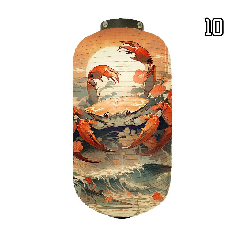 Japanese Style Paper Lantern Beautiful Crab Shrimp Printed Lanterns Sushi Hotpot Izakaya Restaurant Bar Advertising Lantern