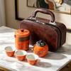Portable Travel Tea Set Outdoor Kung Fu Ceramic Kuaike Cup One Pot Three Cups Business Event Gifts