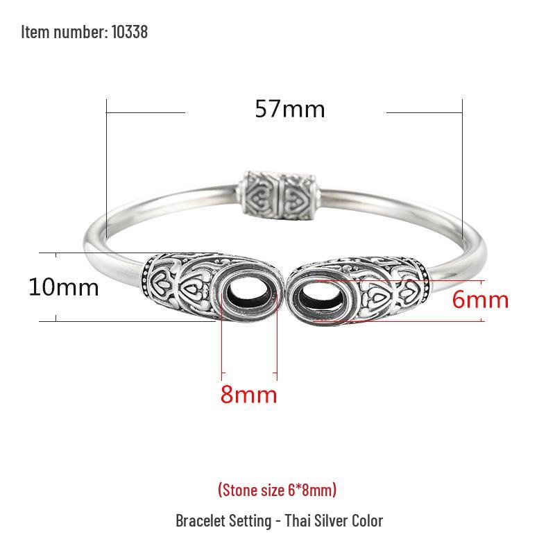 

Тибетский браслет из стерлингового серебра 925 пробы с вставками из янтаря и бирюзы 925 Silver