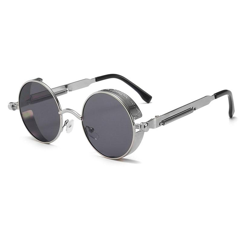 Classic Gothic Steampunk Sun Glasses Men's Women's Brand Designer Vintage Style Round Metal Material Glasses Frame Sun Eyeglasses High Quality UV400