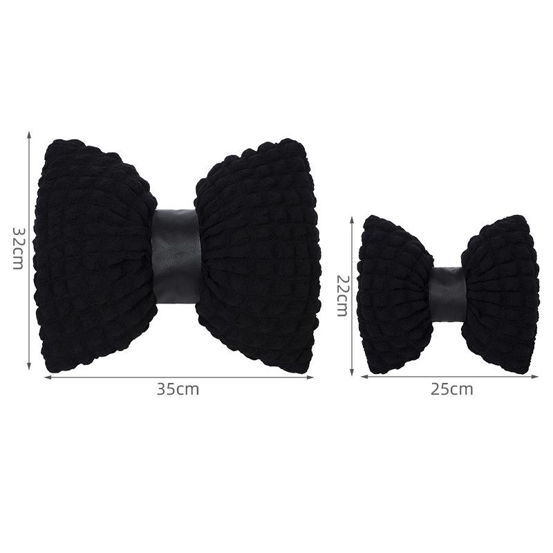 Bubble Velvet Bowknot Car Headrest Fashion Style Waist Cushion Automotive Interior Four Season Universal PP Cotton Pillow Removable and Washable