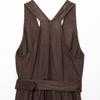 2025 Summer Women's V-Neck Belted A-Line Dress with Wide Shoulder Straps - European and American Fashion