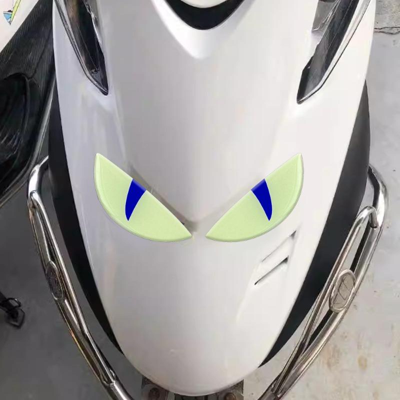 Car Sticker 3D Demon Eye Luminous Stickers Reflective Warnings for Electric Vehicles Motorcycles Auto Exterior Decor Accessories