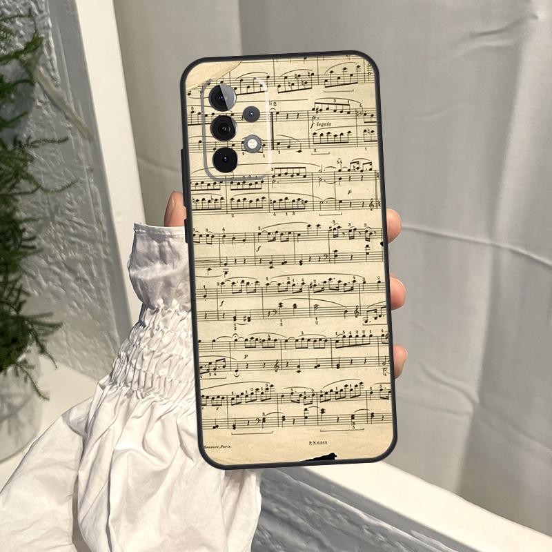 Music Score Musical Notes Case For Samsung Galaxy A52S A06 A16 A26 A36 A56 A55 A35 A15 A53 A32 A33 A13 A14 A34 A54 A17