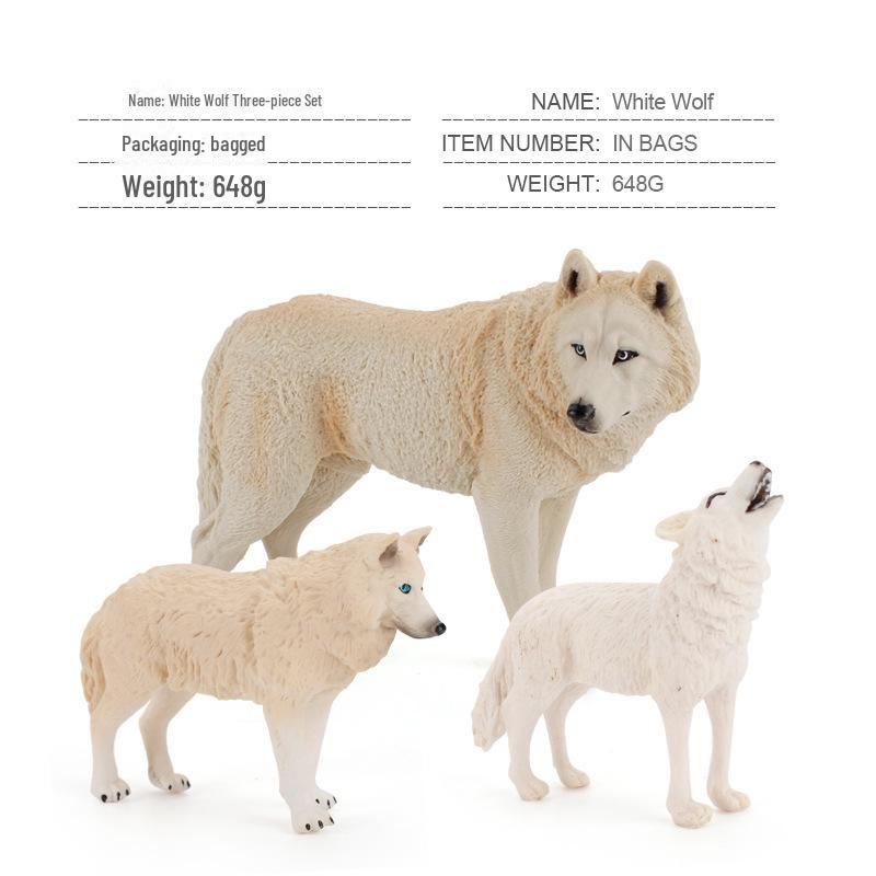 

9-элементная симуляция парка дикой природы: Набор фигурок волка-самца, воющего волка, белого волка и волчонка