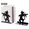 Non-slip Bookend 1 Pair Metal Cat Book Ends, Cute Bookends for Shelves, Decorative Heavy Duty Support Stopper Home Office Desk Bookshelf Decor