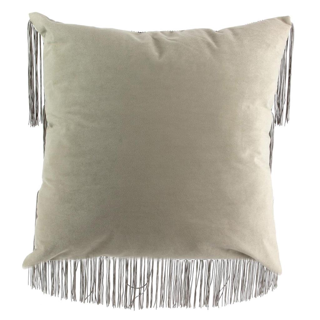 Les Trésors De Lily [Q4408] - Taupe Gray 'Charleston' Velvet Cushion - 40 Cm