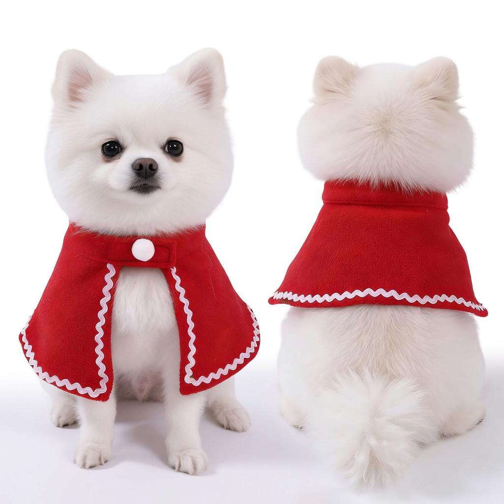 Pet Christmas cape decorations, cat clothes, festive funny outfits, dog New Year celebration capes and cloaks