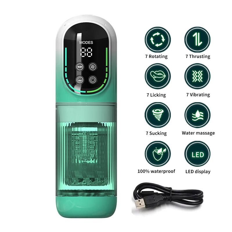 Automatic Thrusting Rotating Male Masturbator Licking Stroker Sucking Blowjob 100% Waterproof Pennis Pump Adult Sex Toys For Men