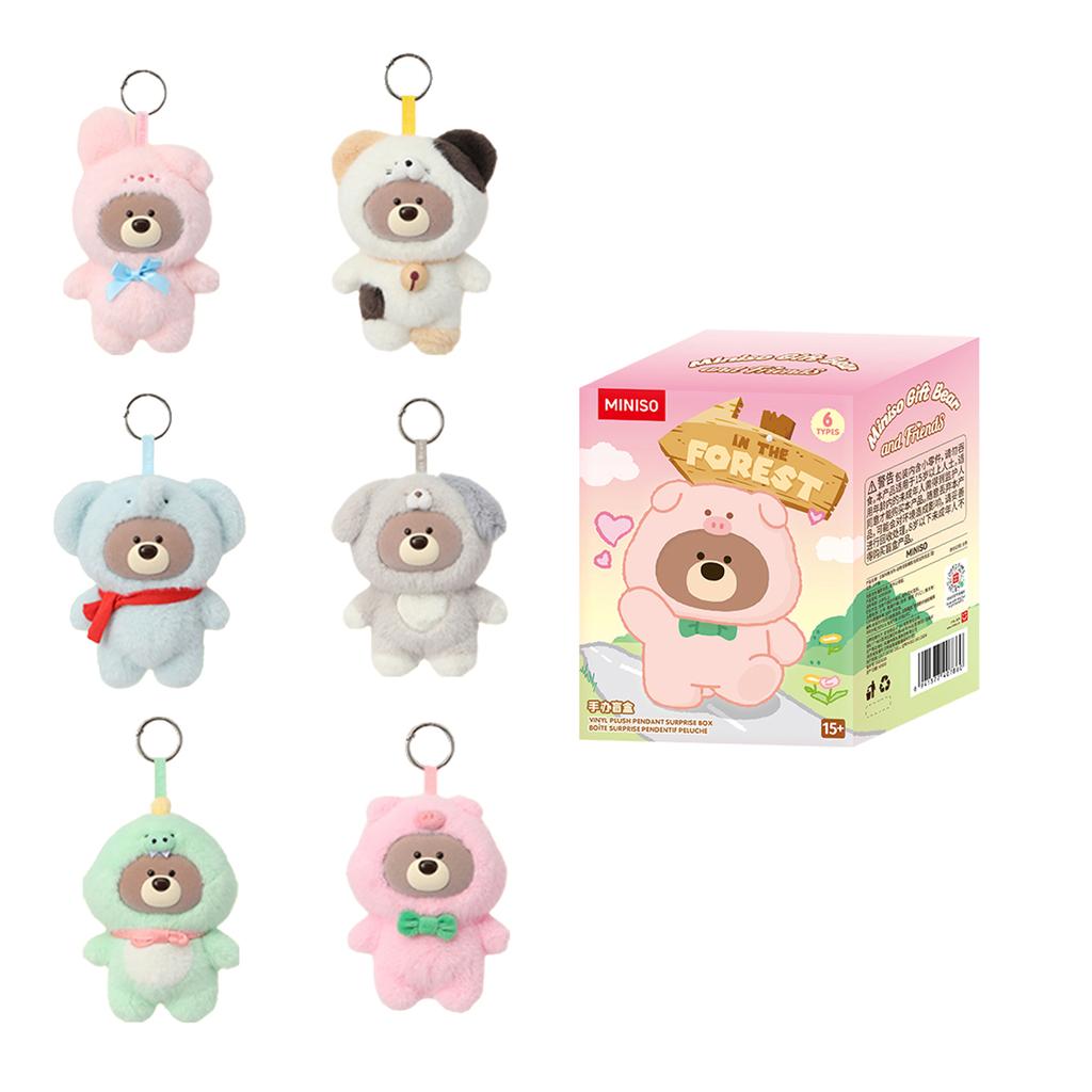 MINISO Giffort Bear Collection Animal Costume Mystery Boxes Single Mystery Box/Full Box 6 Pcs Doll