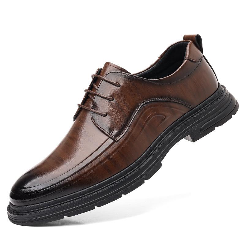 Casual dress shoes men's leather shoes men's 2025 spring new business British style groom wedding shoes