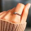 1pc Design Ring Set with Synthetic Zircon, Simple and Fashionable Single Ring