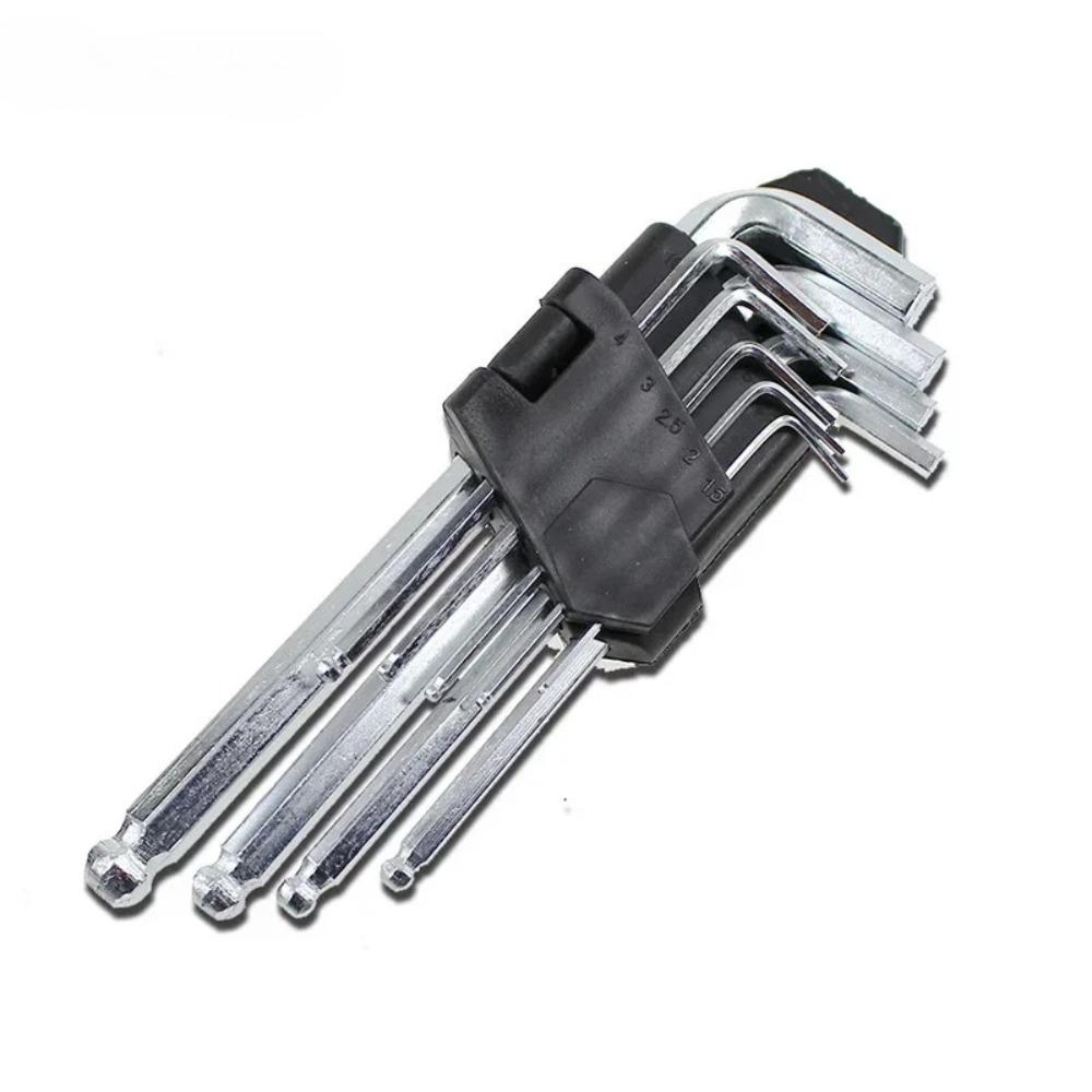 9pcs/set L Type Double Tip Screwdriver Hexagonal Key Set Allen Flat Ball Torx Star Head Key Set Hand Tools