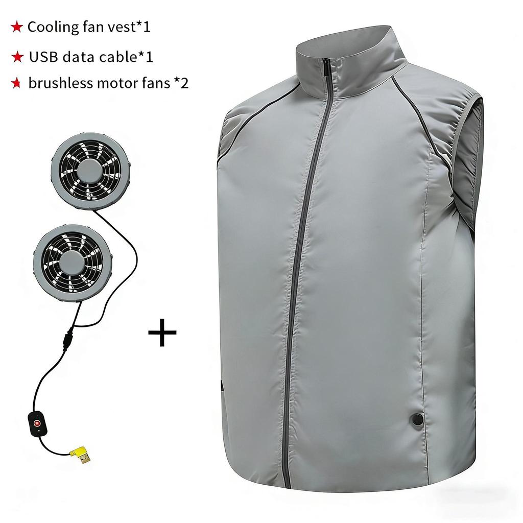 2024 männer Sommer Klimaanlage Kleidung Fan Kühl Weste Neue USB Lade Kühlung Sport Mann Outdoor Einfarbig Mantel Plus Größe