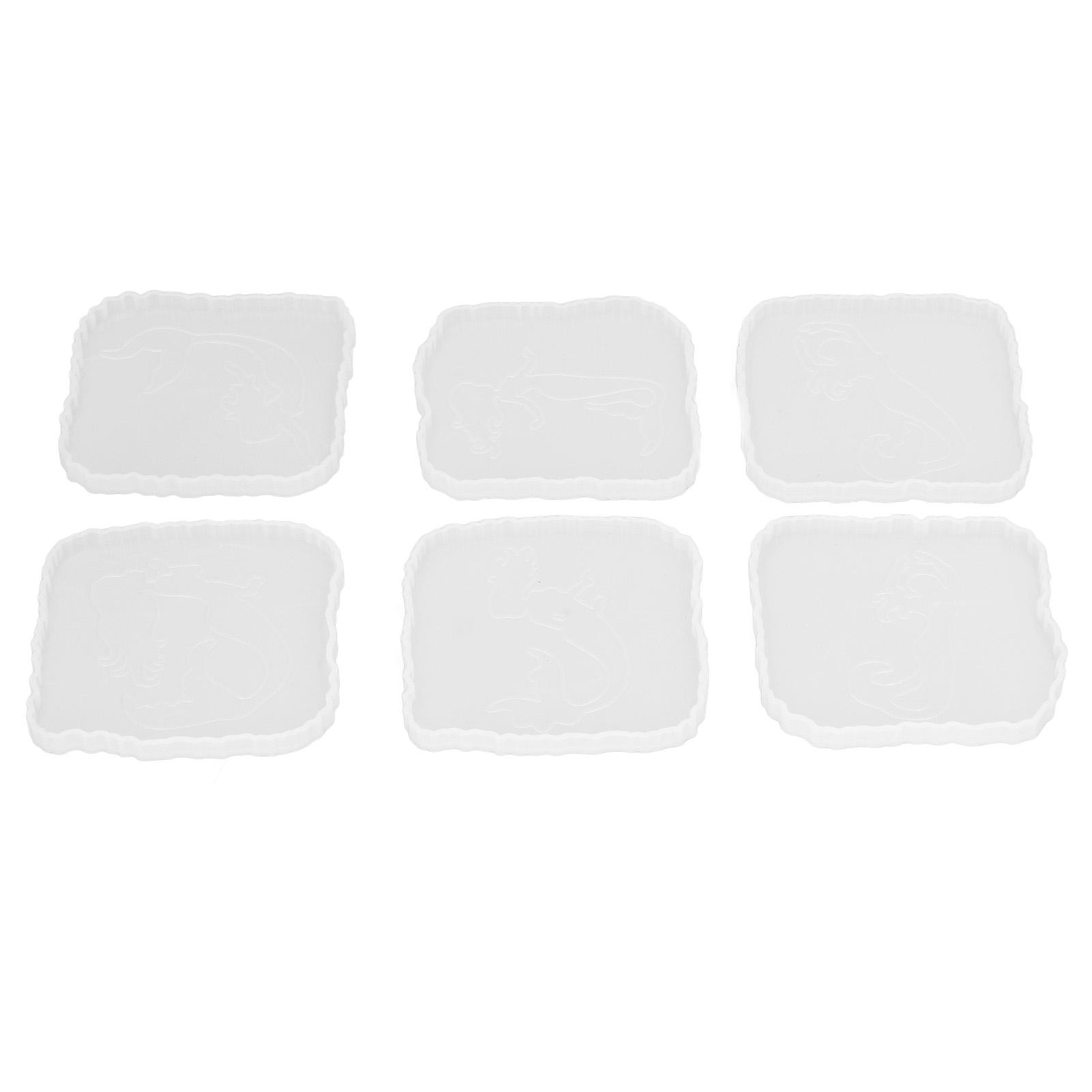 

Coaster Mold DIY Production 6 Shape Molds Fine Workmanship Light Weight Silicone Coaster Mold L