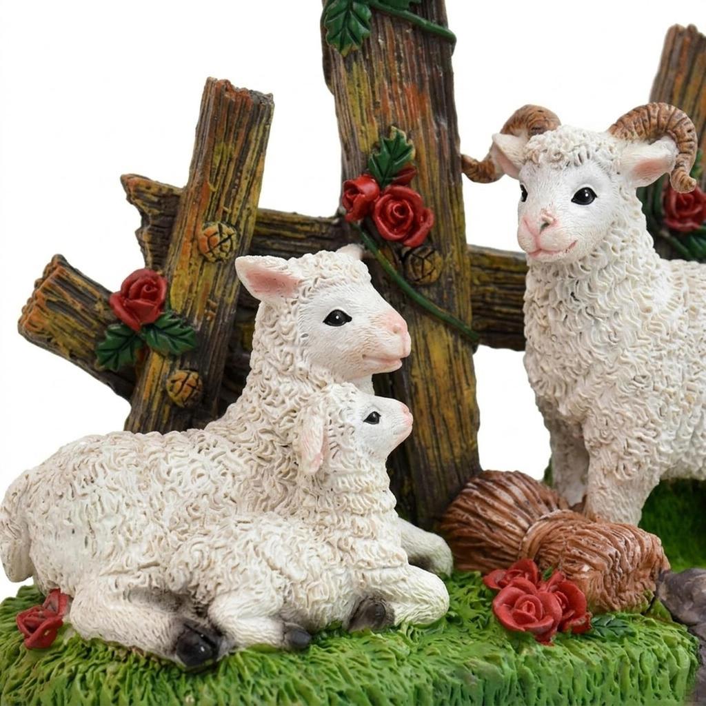Garden Statue, Animal Sculpture, Resin Figure, Flower Pot with Innovative Solar Lighting,