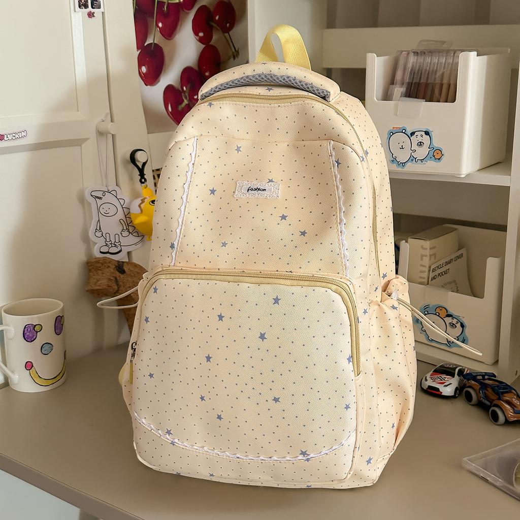 Schoolbag cloud lemon ice blue hollow lace girl heart backpack student party pure gentleness class travel small backpack