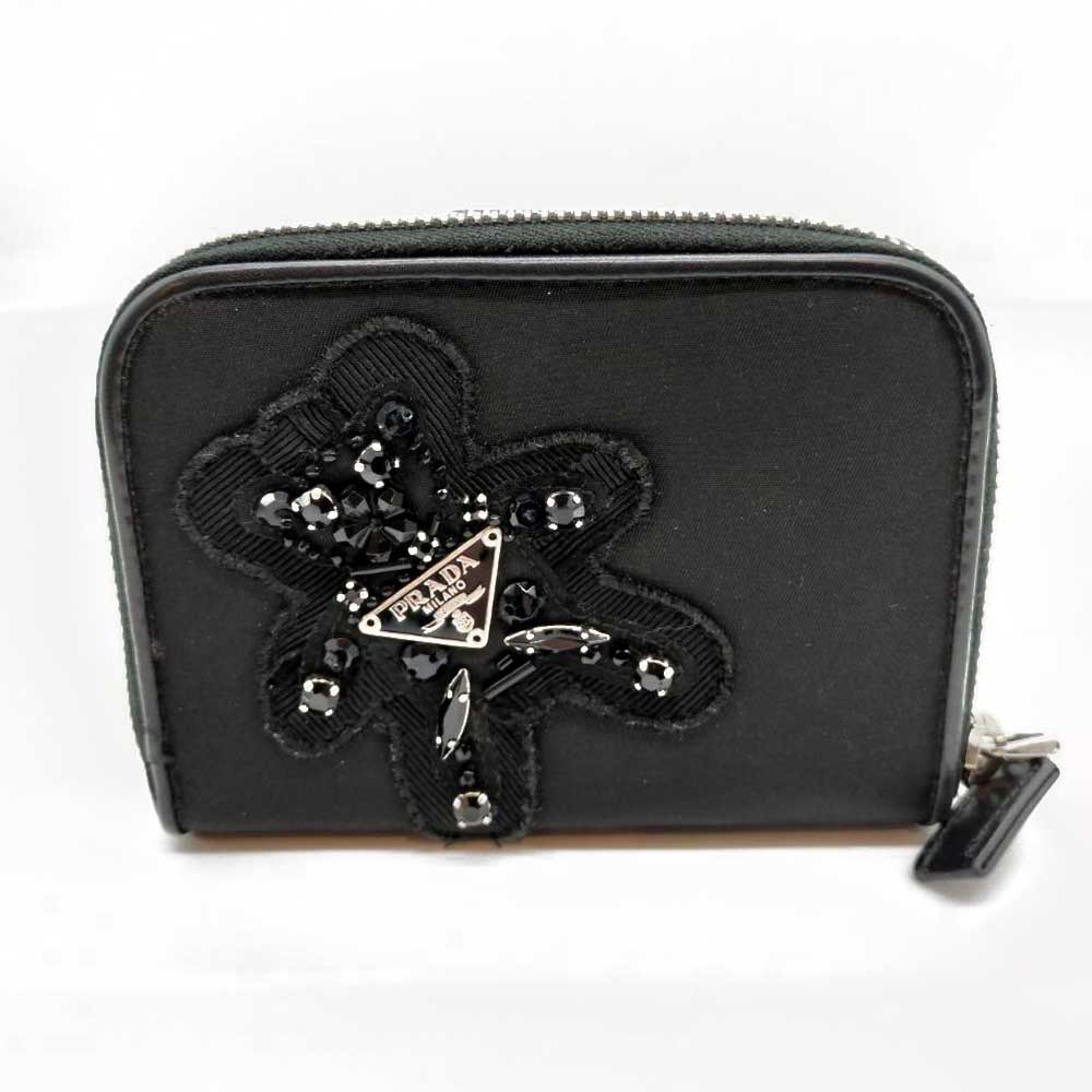 Used PRADA Evening bearBifold Wallet Nylon Women