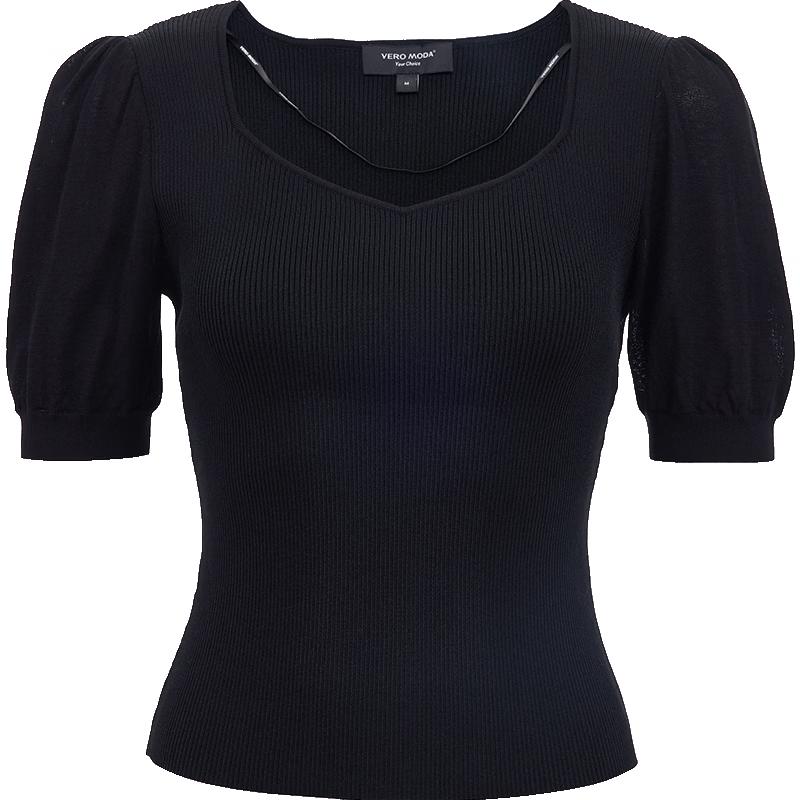 VERO MODA Women s Square Neck Puff Sleeve T-Shirt M