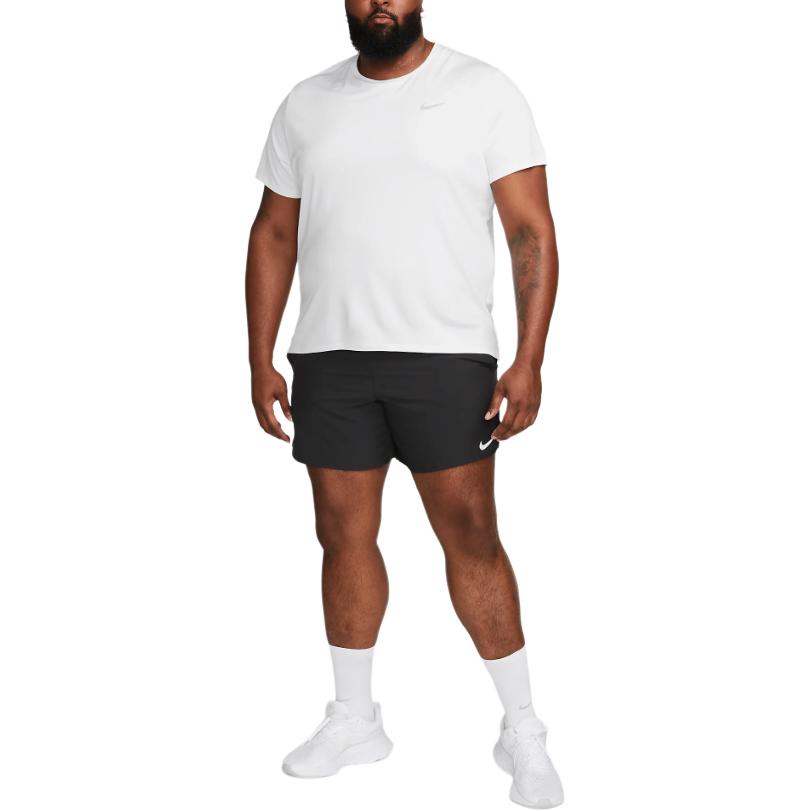 Nike Miler Solid Color Logo Crew Neck Short Sleeve T-Shirt Men Tops White DV9315-100
