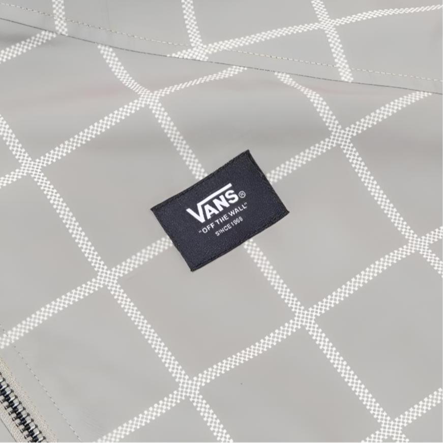 Vans Soft Skin-Friendly Plaid Design Stand Collar Long Sleeve Jacket Women Jackets Gray VN000NEFEFO
