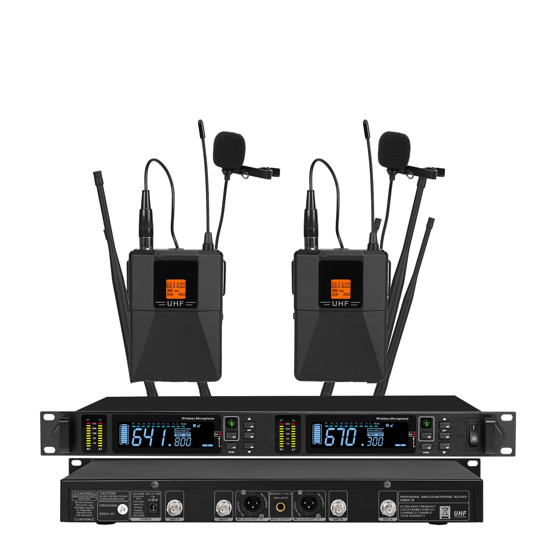 

True Diversity Dual Wireless Lavalier Microphone Includes Black Lavalier Clip