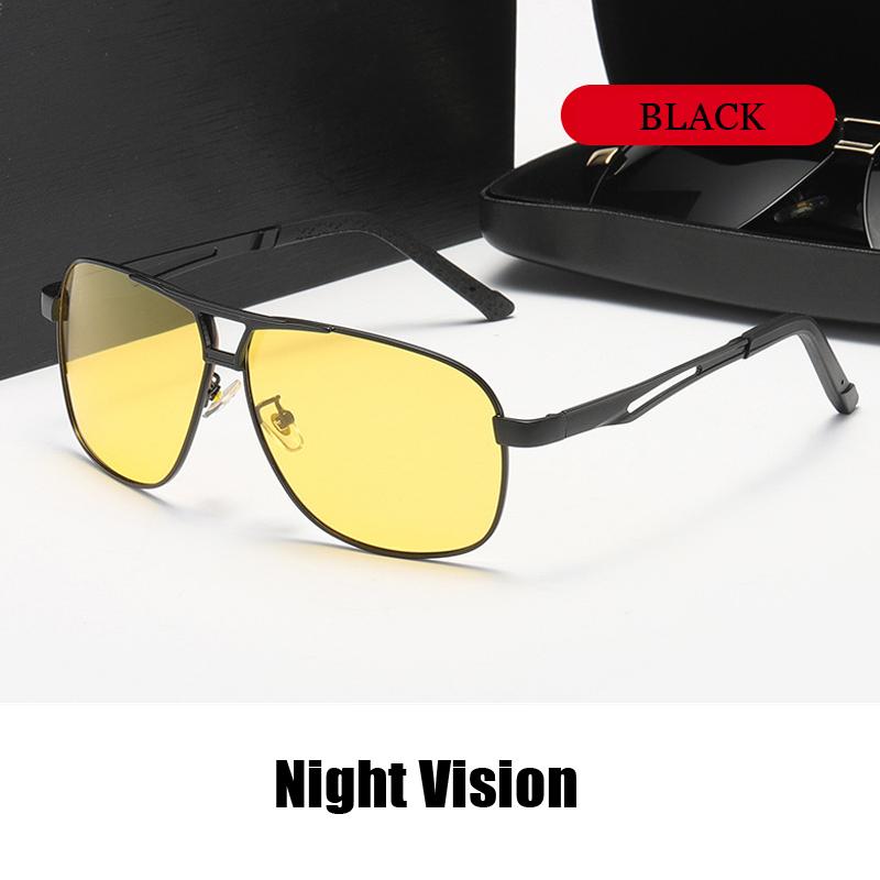 Polarized Photochromic Night Vision Sunglasses Outdoor Protective Goggles Day And Night Uv400 Lens Men'S Driving Sun Glasses