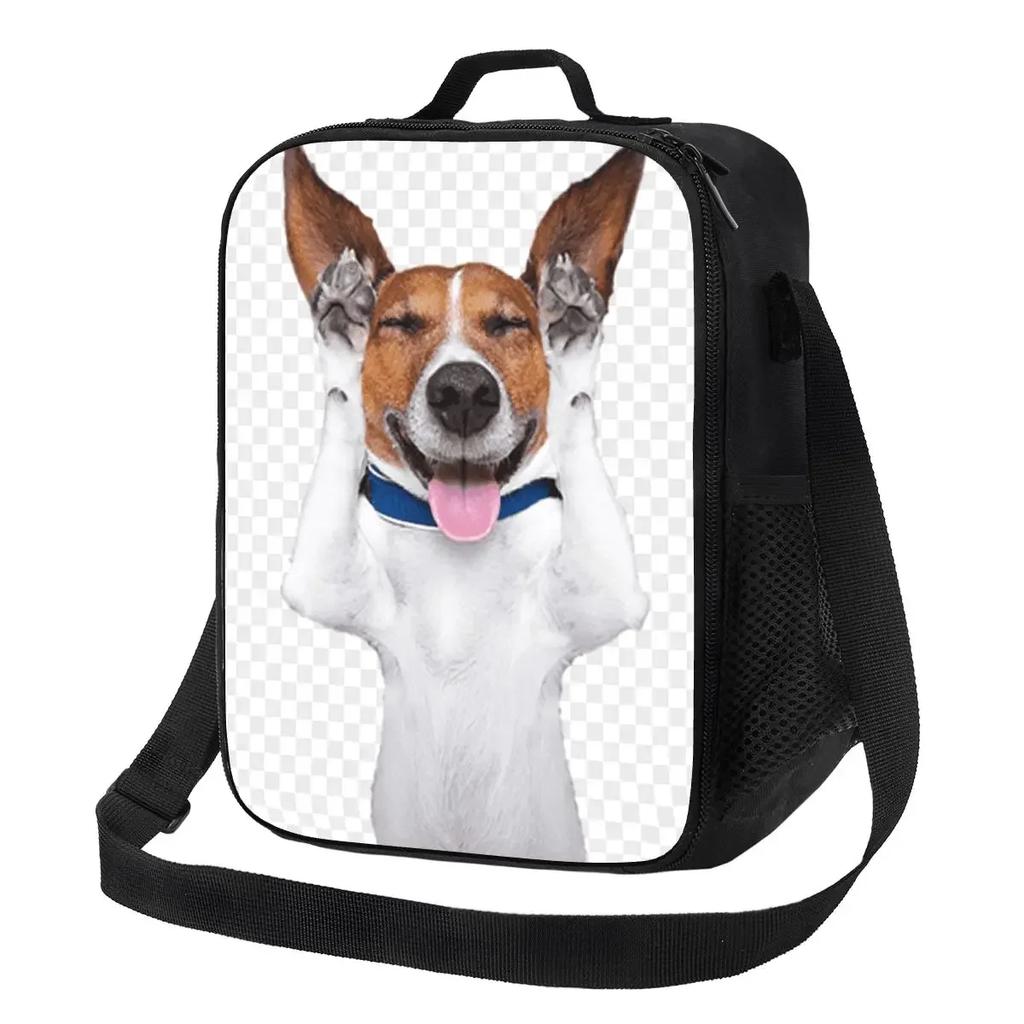Jack Russell Terrier Dog With Pencil Portable Lunch Box Leakproof Animal Thermal Cooler Food Insulated Lunch Bag School Student