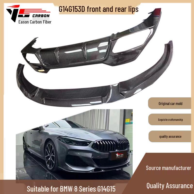 BMW 8 Series G14/G15/G16 3D Carbon Fiber Front/Rear Splitter, 2020+