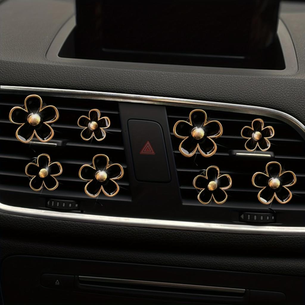 4-8pcs/set Small Car Air Outlet Perfume Decoration Clip Flower Daisy Design Car Interior Aromatherapy Fresheners Diffuser Access