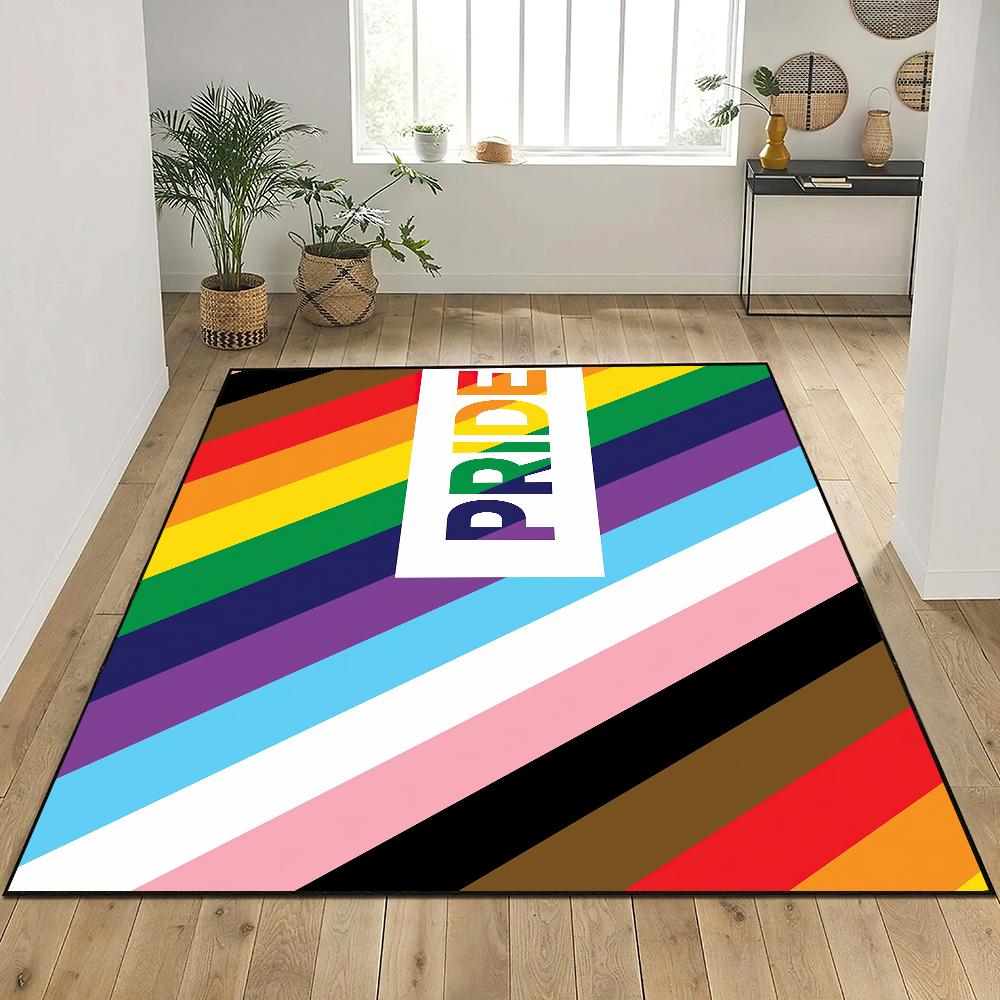 Flaga Tęczowa LGBT Pride Mata pod Drzwi Wejście Antypoślizgowa Zmywalna Dywanik Kuchenny Dywanik do Salonu Przedpokoju Dekoracja Łazienki