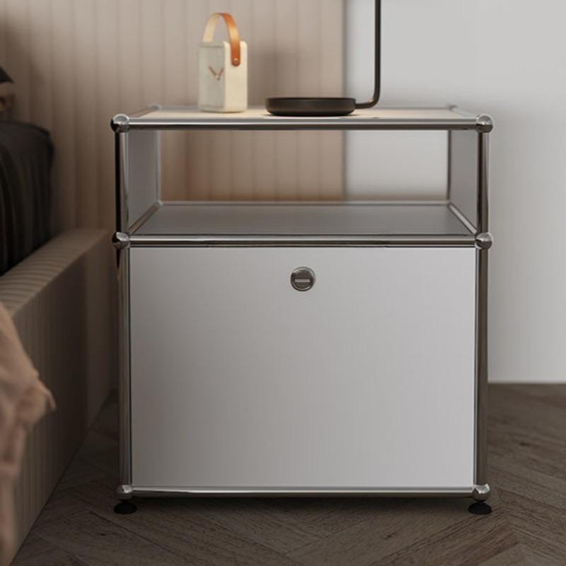 Modular Bedside Tables Stainless Steel Nightstands Luxury Bedroom Nightstand Modern Aesthetic Bedside Cabinet Storage Furniture