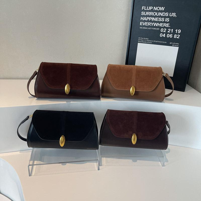 Underarm Bag 2025 Spring New Retro Handbag Splicing Foreign Style Trend Shoulder Bag Foreign Style PU Leather Bag