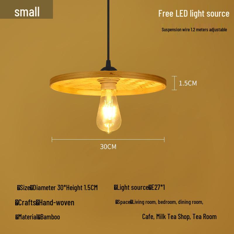 Bamboo Rattan Pendant Lamp: New Chinese & Japanese Style Zen Lighting for Tea Room & Dining, Antique Lantern Design.