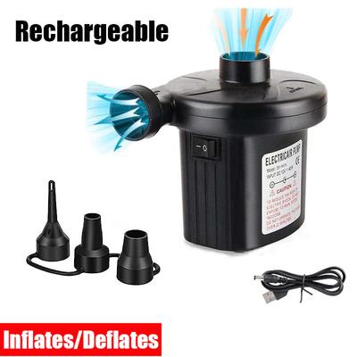 Electric Air Pump Inflator 75W USB Rechargeable Inflate Deflate Air Compressor for PVC Boat Mattress Inflatable Pool Raft Bed
