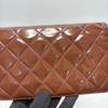 Used 5174 CHANEL quilted enamel PVC long wallet with coco mark flap purple
