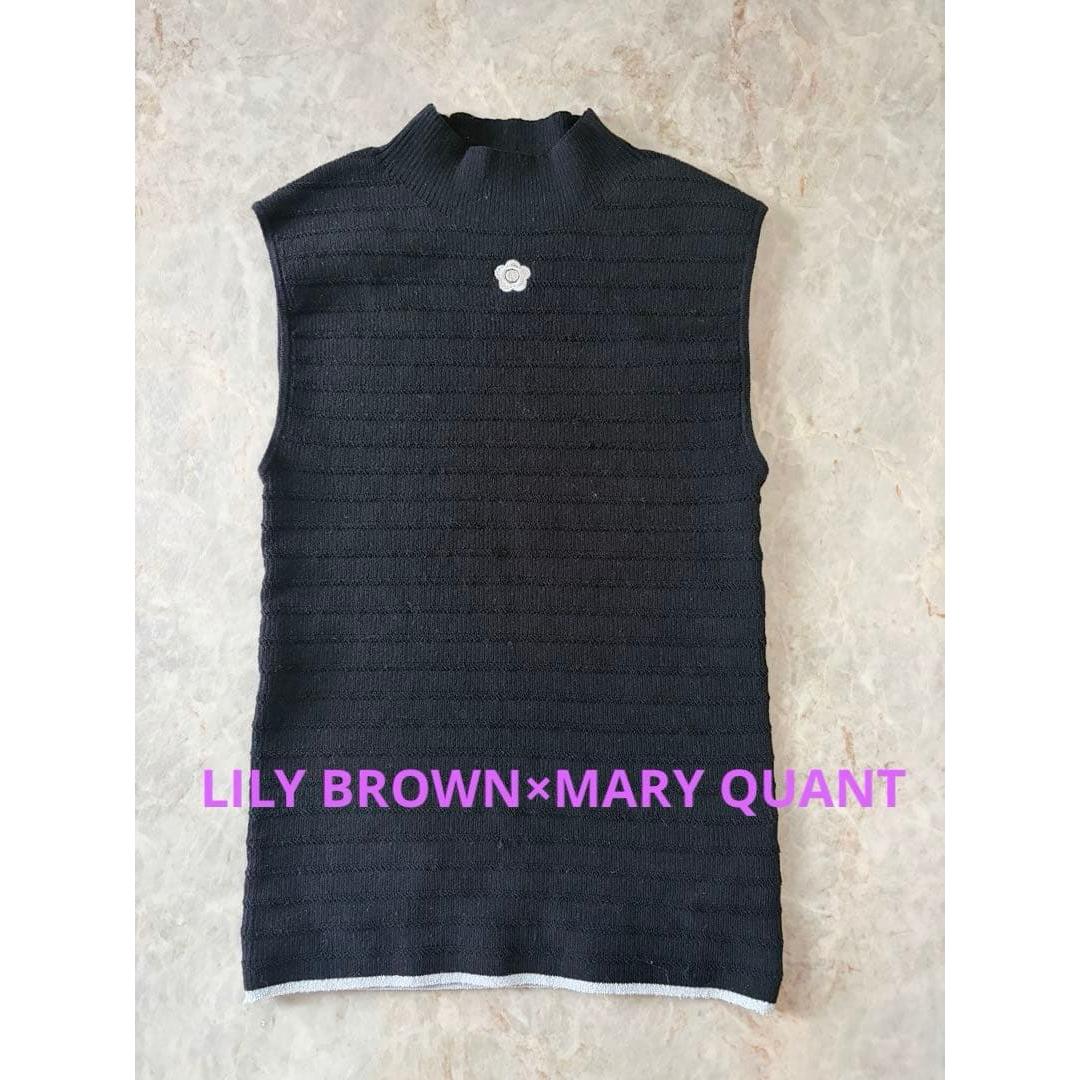 [LILY BROWNMARY QUANT] Daisy embroidery rib knit tops