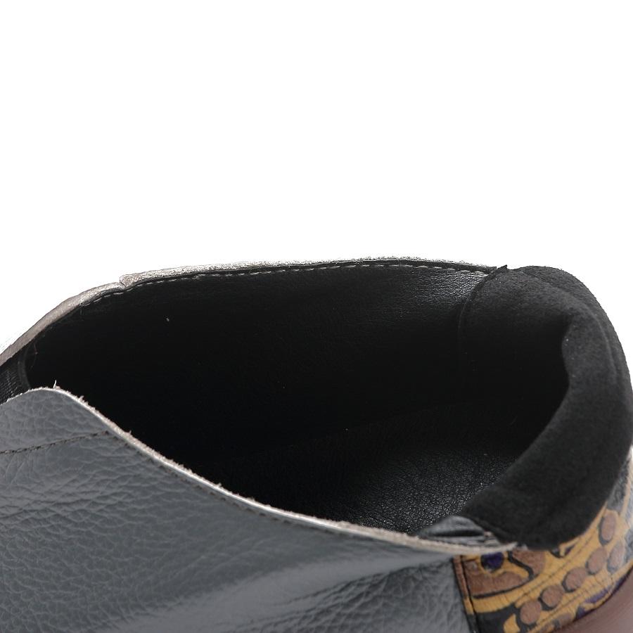 Fashion New Genuine Leather Wedged Pumps Shoes Womens Autumn Slip On Shoes Elderly Woman Appliques V Cut Mid Heels Pumps Patchwork Shoes