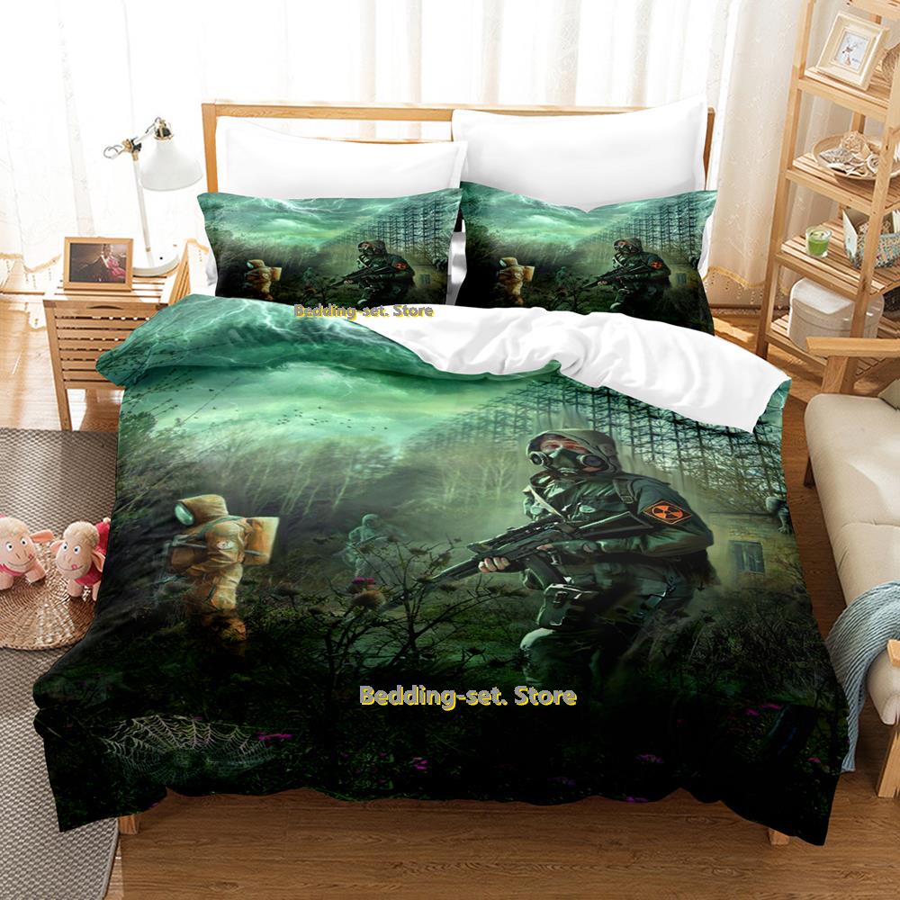 Nová hra S.T.A.L.K.E.R. 2 Srdce Černobylu Povlečení Kreslené Anime Třídílná Sada Ložnice pro Dospělé Děti Povlaky na Peřinu Literie