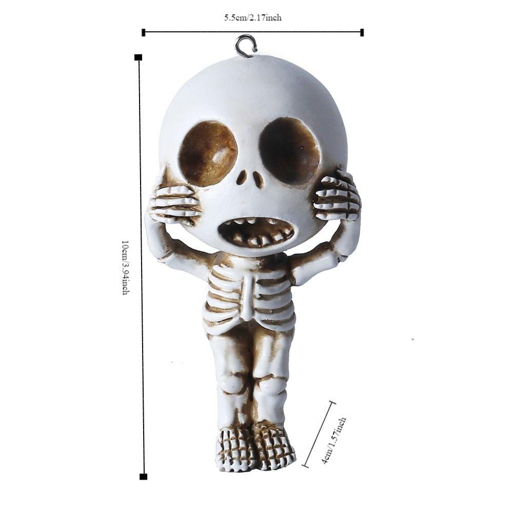 Unique Resin Skull Ornament Hangable Resin Sculpture Home Decor Little Ghost Ornament Home