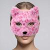 Cartoon Cat Plush Mask Leopard Print Masquerade Mask Simple Halloween Plush Mask  Male