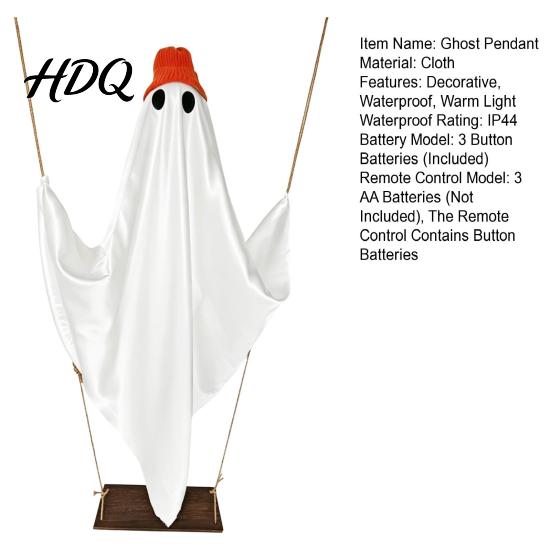Outdoor Festive Ghost Decorations Halloween Indoor IP44 Waterproof Light Up Hanging Swing Cute Decoration DIY Weather Resistant Yard Ghosts