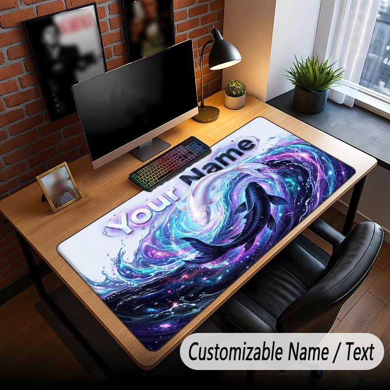 Fish Ocean Theme Custom Mouse Pad Personalized With Name Text Customized Desk Mat For Office Home Decor