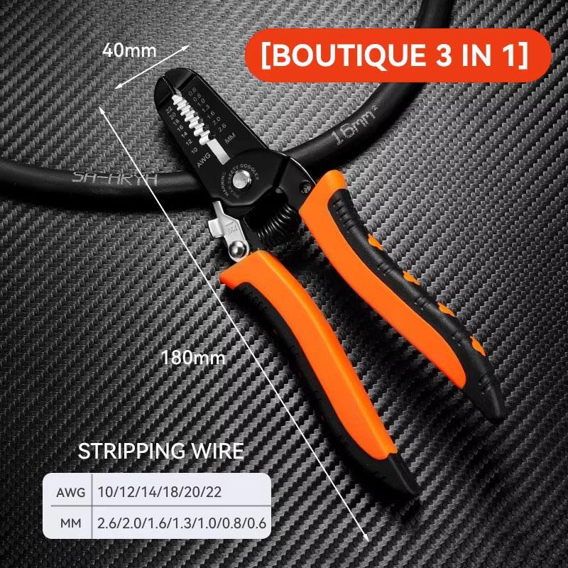 

1pc 7Inch 10-22 AWG Wire Stripper Cutter Pliers Multi-Functional Professional Crimper Tools For Electrician And Network Cabling