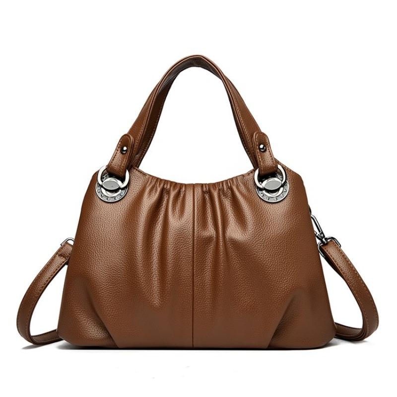 Ladies' Simple Solid Color Tote Bag, Fashionable Pleated Shoulder Bag, Multi Pocket Casual Daily Crossbody Bag Suitable for Daily Use and Shopping