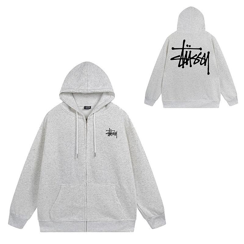 Trendy brand zipper hooded autumn and winter new letter flame pai jiu couple coat