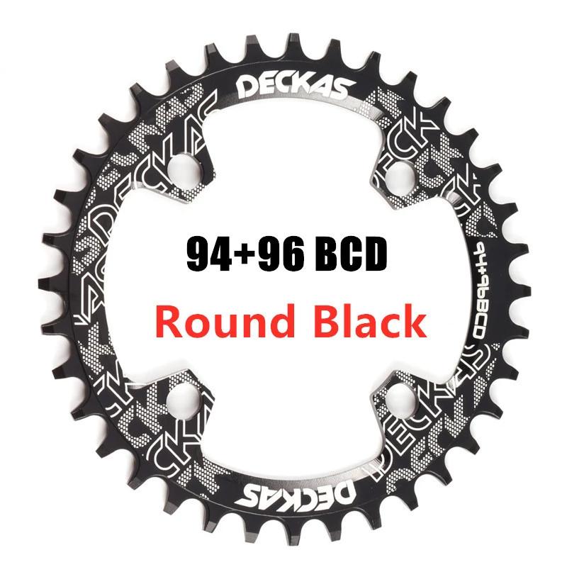 DECKAS 94+96 BCD bicycle chainwheel 32T 34T 36T 38T MTB bike Chainring mountain Crown Round Oval for M4000 M4050 NX X1 Crank round 32T black