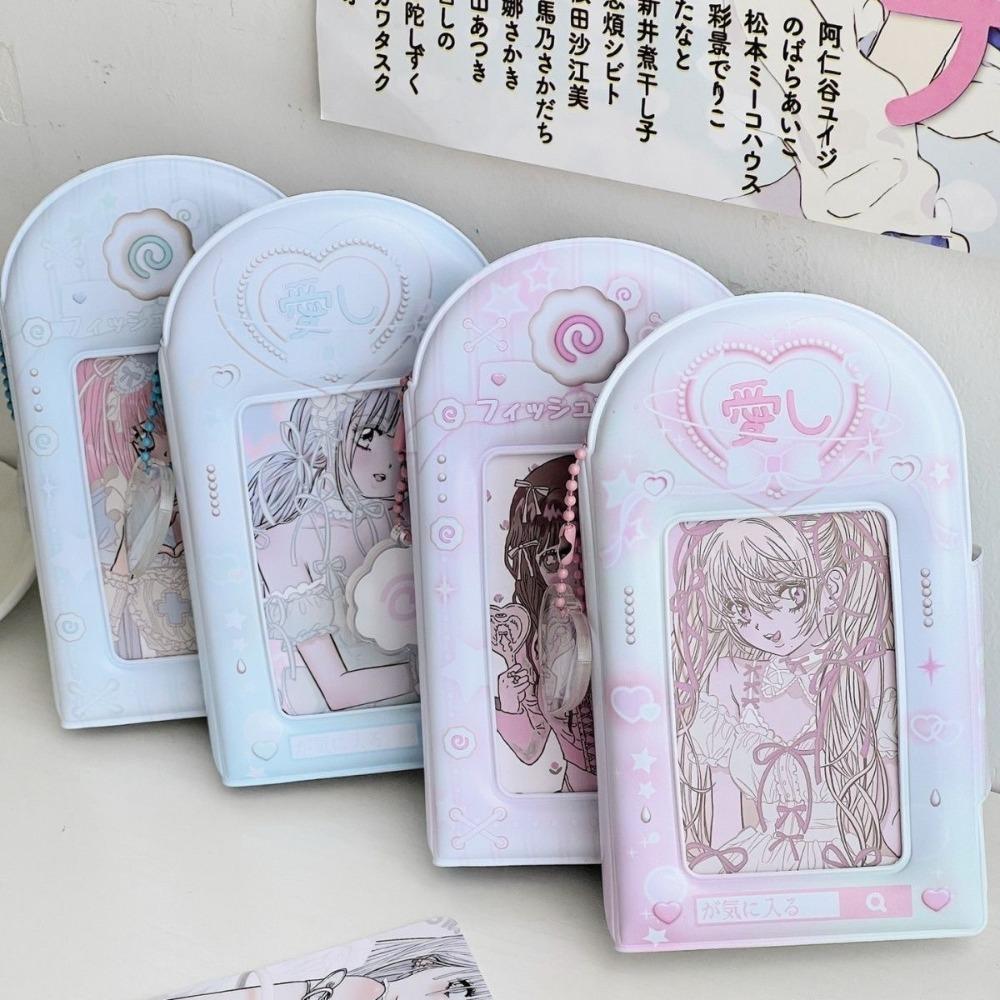 INS Sweet Love Card Album PVC with 16 Internal Pages Photocard Binder 3 Inch Mini Collectible Card Album